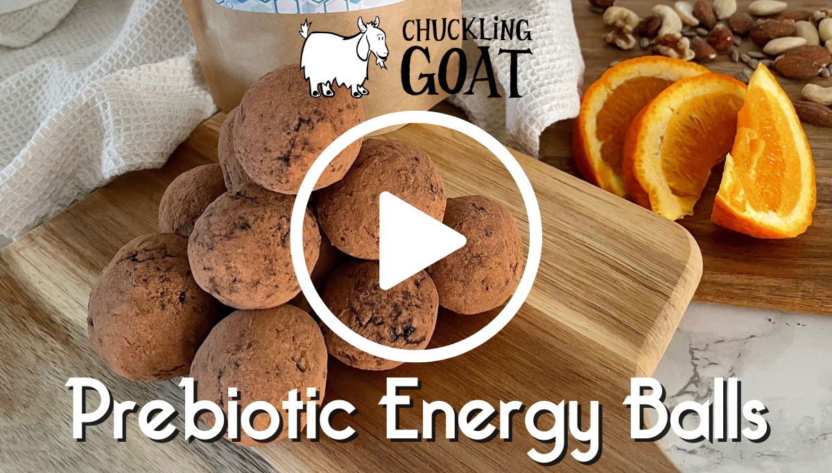 Chocolate + Orange Prebiotic Energy Balls - your go-to snack! | Chuckling Goat