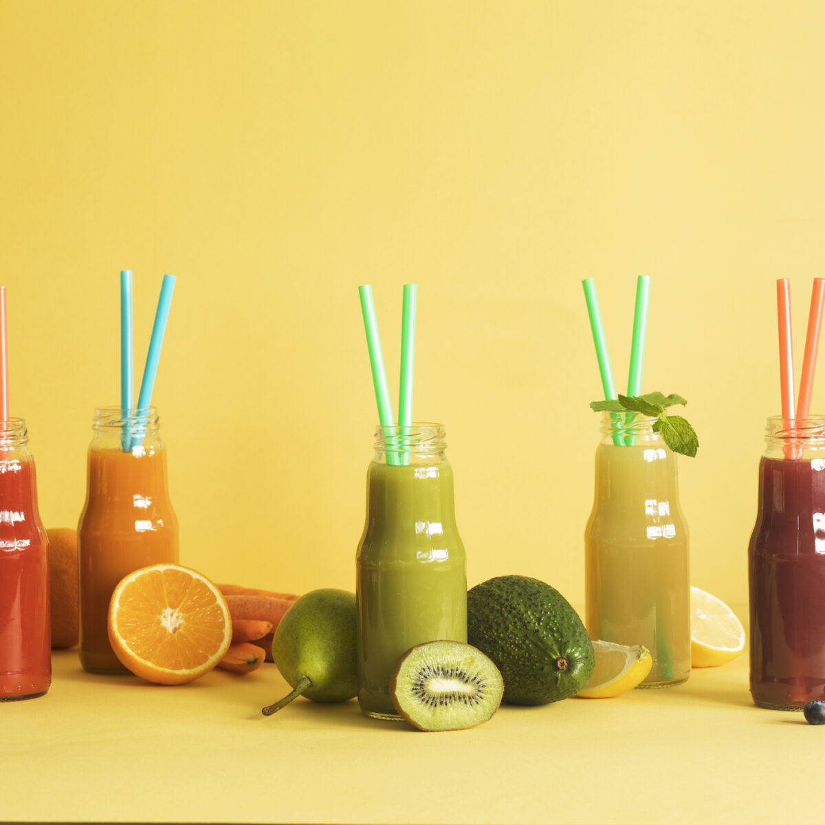 Healthy and fresh kefir smoothies and juices. Detox diet for healthy body and mind.