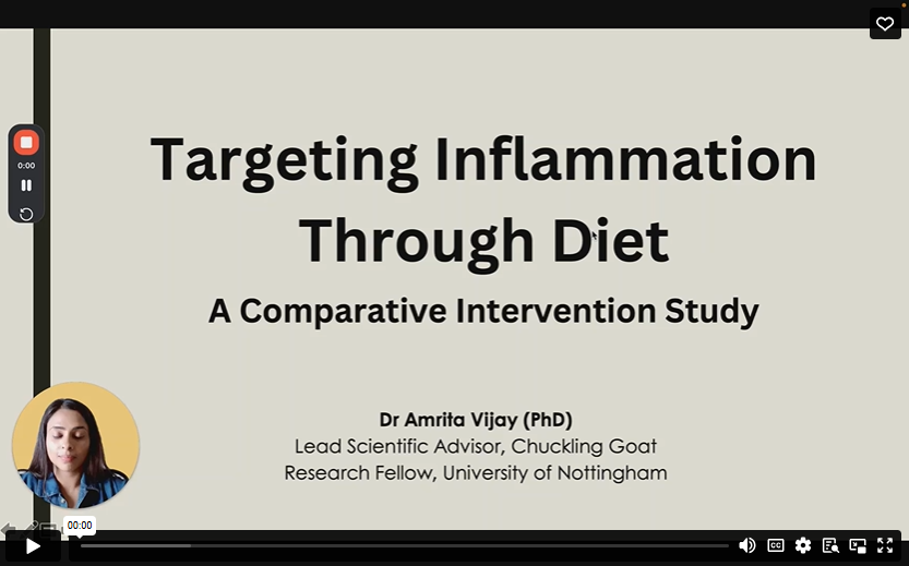 'Targeting Inflammation Through Diet' A comparative intervention study by Dr Amrita Vijay (PhD)
