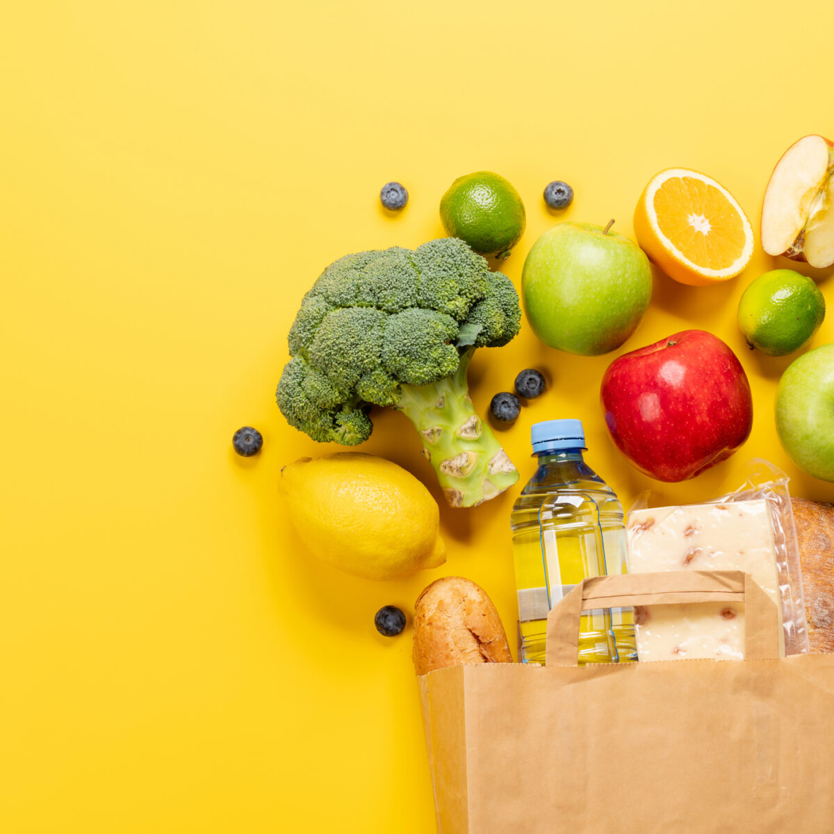 Colourful healthy foods for healthy skin including berries, vegetables, fruit